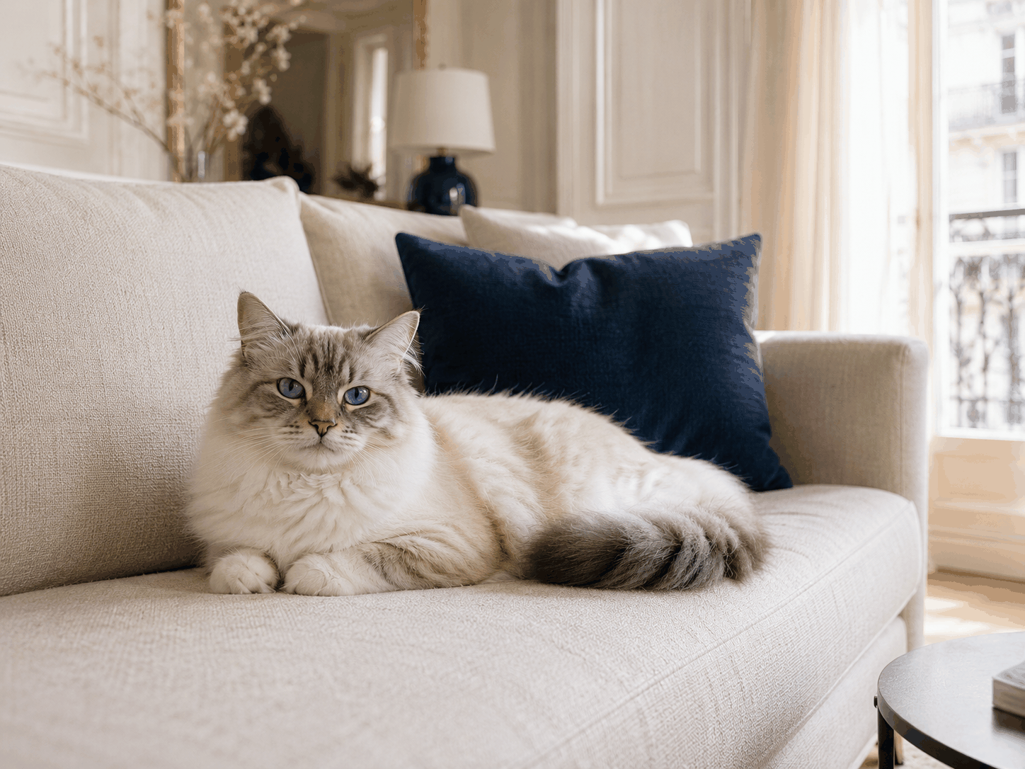 Odeur d'urine de chat sur un canapé dans un salon