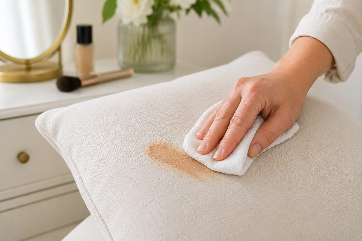 Enlever une tache de maquillage sur un tissu