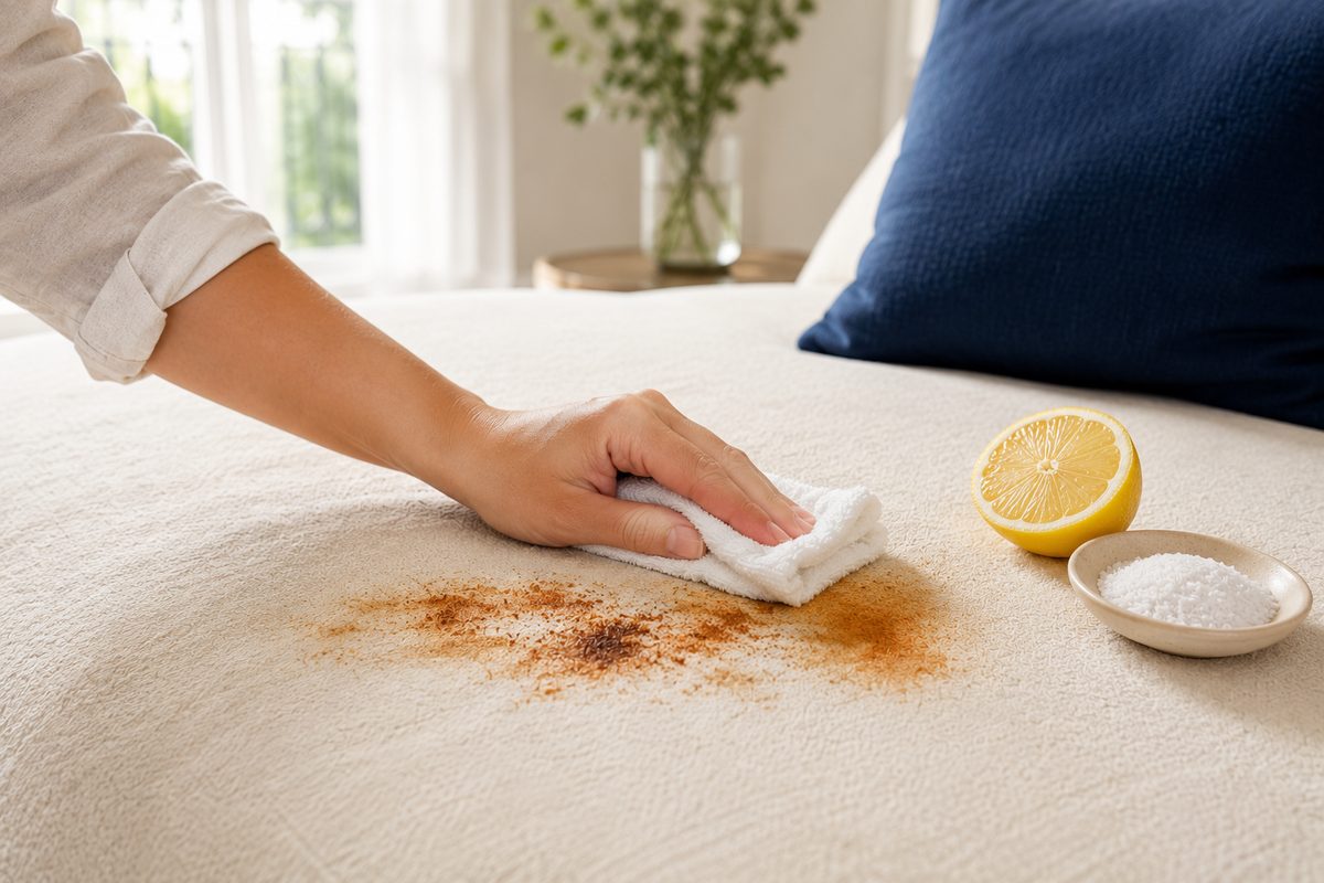 Enlever une tache de rouille sur du tissu