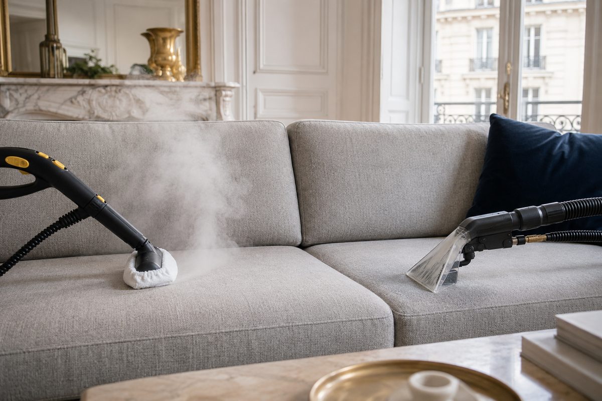 Vapeur ou injection-extraction pour un canapé